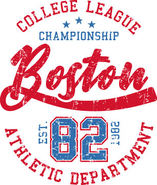 Boston College League championship original typography, t-shirt graphics