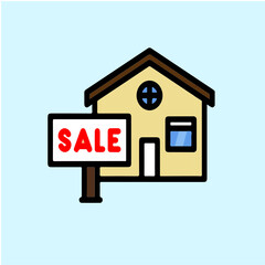 Real estate, a house with a for sale sign
