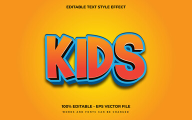 Editable Text Effect, Kids Text Style