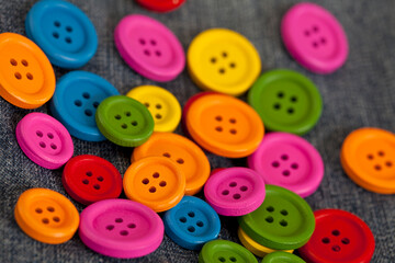 Close Up Of Many Colorful Buttons