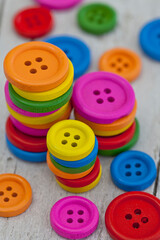 Close Up Of Many Colorful Buttons