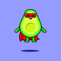 Cute Cartoon avocado character in the form of fairy in 3d cartoon style concept