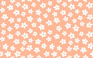 Floral seamless with hand drawn color flowers. Cute summer background. Modern floral compositions. Fashion vector stock illustration for wallpaper, posters, card, fabric, textile