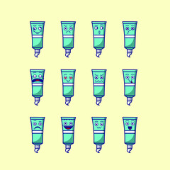 cute toothpaste emoticon