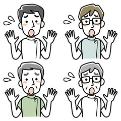 困る男性医療従事者