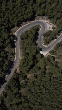 Aerial view of the road