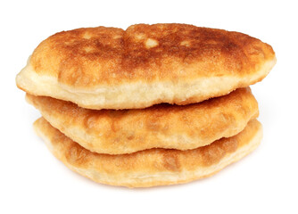 Potato patties isolated on white background.