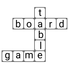 Hand drawn scrabble game. Board game that develops erudition. Doodle style. Vector.