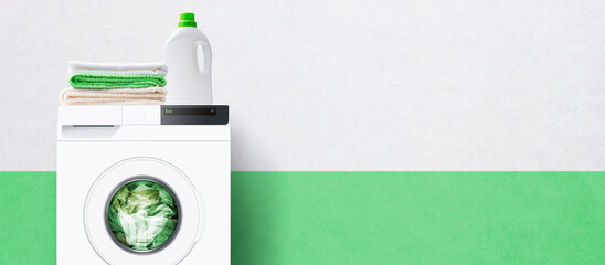 Eco-friendly laundry at home - obrazy, fototapety, plakaty