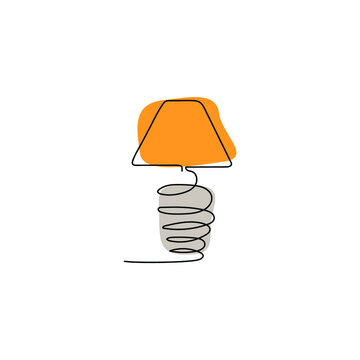 Lamp line art design vector