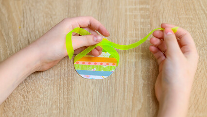 Easter egg gift card. instruction manual. DIY paper craft with your own hands together with...