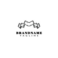 banner cartoon logo icon design black isolated vector illustration