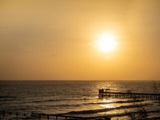 beautiful walkway along the hillside with the early morning sun.