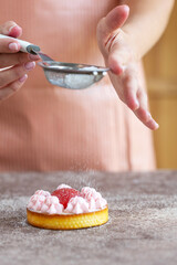 Cake with berries, delicious tartlet. High quality photo