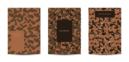 Military and army camouflage abstract cover notebook