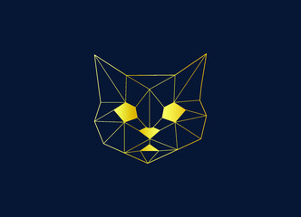 Cat geometric art, Geometric art design animals