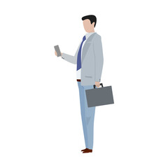 Business people illustration. Reading a text message illustration.
