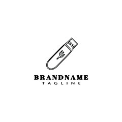 flash drive logo design template icon black isolated vector