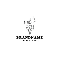 grape logo logo design template icon black isolated vector illustration