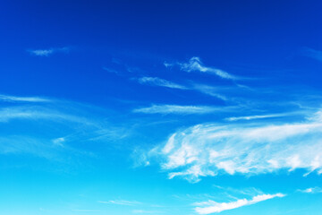 Fototapeta na wymiar Beautiful blue sky with white cumulus clouds (cumulonimbus), full frame, photography.