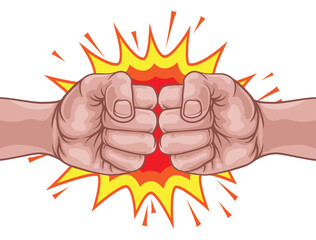 Fist Bump Punch Fists Boxing Cartoon Explosion