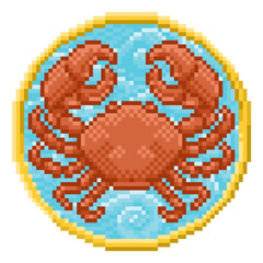 Zodiac Horoscope Astrology Cancer Pixel Art Sign
