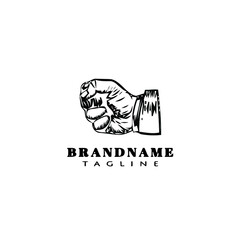 clenched hand logo cartoon icon design template black isolated illustration