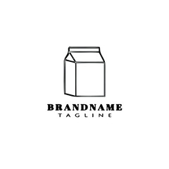 milk paper box logo icon design template vector illustration