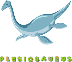 Dinosaur wordcard for plesiosaurus