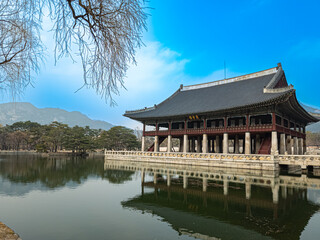 Naklejka premium Cultural Heritage architecture Gyeongbokgung Royal Palaces history southKorea Kpop BTS