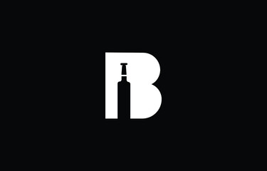 Fancy B Bottle Modern and unique initials logo design