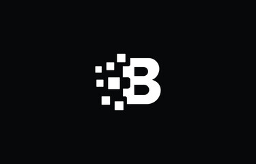 Pixel Letter B Modern and unique  initials logo design