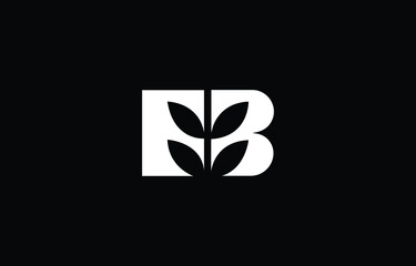 Nature Organic Letter B Modern and unique initials logo design
