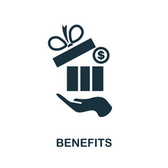 Benefits flat icon. Colored element sign from finance management collection. Flat Benefits icon sign for web design, infographics and more.