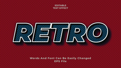 Retro editable text effect editable 100% file eps