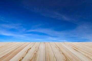 wood floor and sky