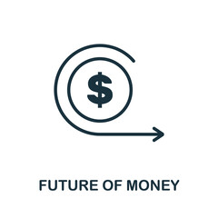 Future Of Money icon. Monochrome simple Future Of Money icon for templates, web design and infographics