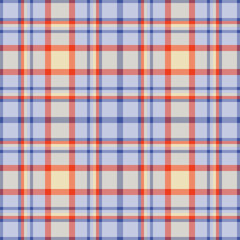 Plaid seamless pattern. Check fabric texture. Vector textile print.