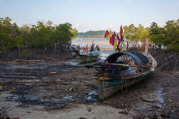 Morgan fisherman village in Koh Phayam island, Ranong Province, Southern Thailand, They are...