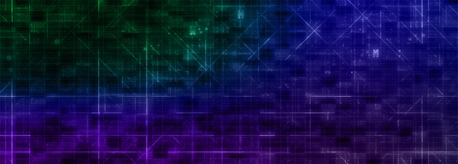 Abstract glitch art grid background image.