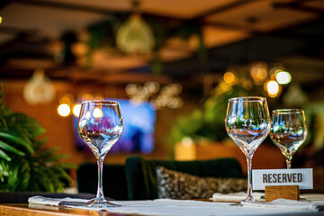 Reserved place for reservation or reserve place sign.