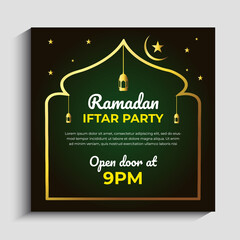 Ramadan Iftar party invitation social media post template
