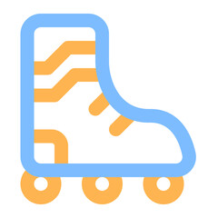 roller skate colored line icon