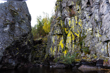 Ladoga Skerries National Park. Beautiful autumn view of Lake Ladoga in the Republic of Karelia.