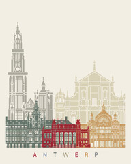 Antwerp skyline poster