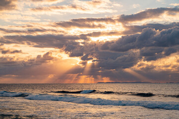 沖縄　宮城海岸の夕日