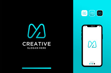 m logo design. monogram m logo.