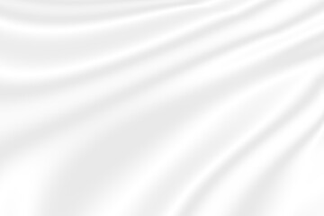 Abstract smooth elegant white fabric silk texture soft background, flowing satin waves. - obrazy, fototapety, plakaty