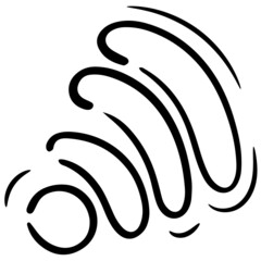 wi-fi, internet connection symbol, vector isolated element in doodle style, black outline, white background