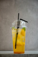 Summer cold cocktail on table